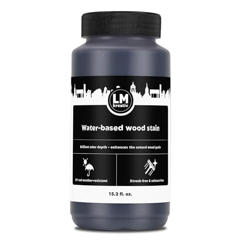 Water-Based Wood Stain 15.2 fl oz - Rustic Oak - Interior Stain for Furniture & Craft Wood | Easy Application | No Sanding Needed | Low Odor | All-in-One Stain - color: Rustic Oak