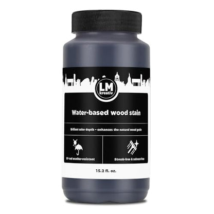 Water-Based Wood Stain 15.2 fl oz - Rustic Oak - Interior Stain for Furniture & Craft Wood | Easy Application | No Sanding Needed | Low Odor | All-in-One Stain - color: Rustic Oak