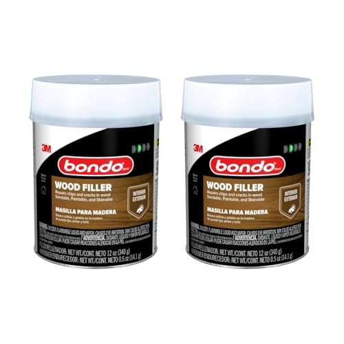 Bondo FD-PT-ES Wood Filler 12 oz with Hardener 0.5 oz, Pack of 2 - size: 2 Filler 12 oz, 2 Hardener 0.5 oz