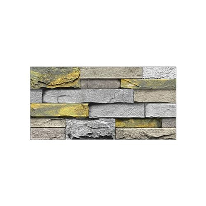 Alwayspon 24Pcs 12x6inch Peel&Stick Wall Sticker Vinly Wallpaper, Waterproof Backsplash for Kitchen Bathroom, Self-Adhesive Tile Transfers Decal Stick on Tiles with Yellow Stone Brick Effect - color: Fg-l14, size: 24 Pcs