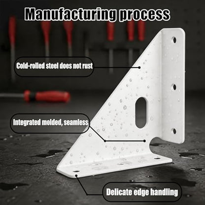 4 Pcs Heavy Duty Gusset Joints, Trapezi Corner Code (White) - color: 4 Pcs Gusset Joints (White)