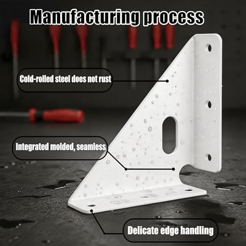 4 Pcs Heavy Duty Gusset Joints, Trapezi Corner Code (White) - color: 4 Pcs Gusset Joints (White)