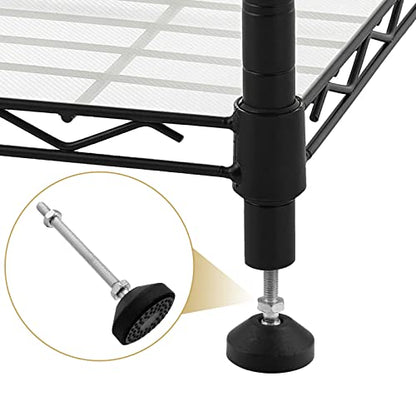 Bonsicoky M8 Metal Adjustable Leveling Feet, 4 Pcs, Black, 5.1" x 1.9" - size: M8,5.1" Height