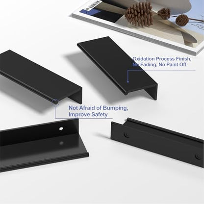 Peaha 25 Pack Kitchen Cabinet Handles 5-1/16" Black Drawer Pulls Edge Pulls - color: Black, size: Hole Centers:5-1/16in(128mm)