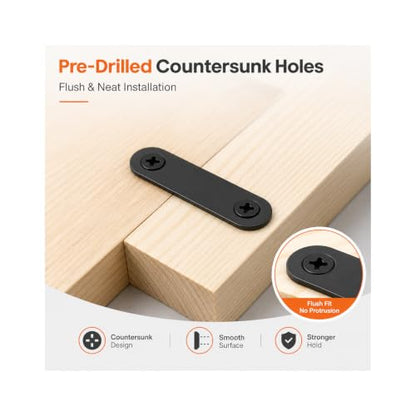 Flat Mending Plates, 24 Pack Straight Brace Brackets with Screws