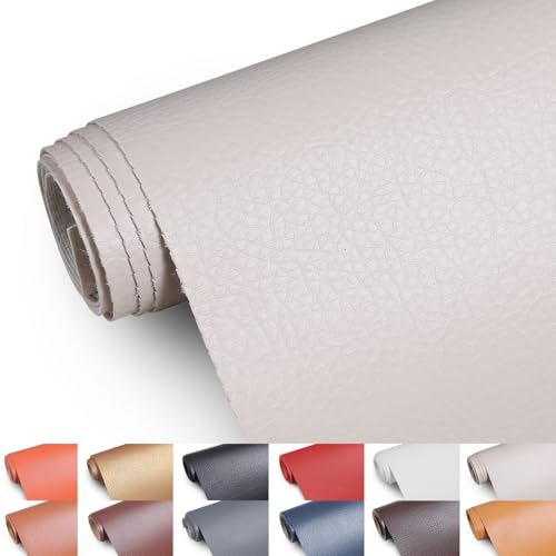 Faux Leather 0.7mm Upholstery Fabric by the Yard 8 Yard Beige - color: Beige, size: 8 Yard
