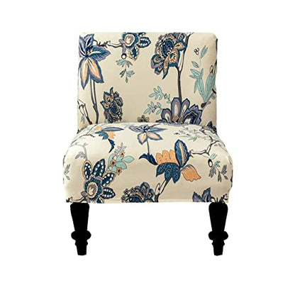 Eco-Ancheng Armless Chair Slipcover Removable Armless Accent Chairs Covers Washable Armless Slipper Chair Slipcover Printed Armless Chair Furniture Protector Covers for Living Dining Room Hotel - color: A14