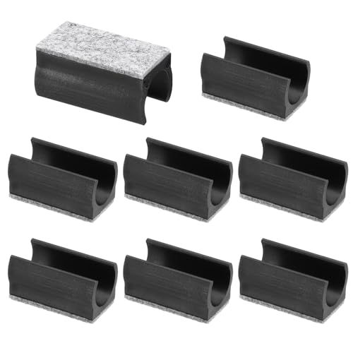 PATIKIL 19mm Rectangle Chair Leg Cover with Felt Pad, 8Pcs Slide Smoothly No Scratches No Noise Furniture Feet Hardwood Protectors Tips Floor Glides Tubing Caps for Office, Black Grey - color: Black Grey, size: 19MM