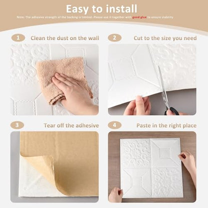 Nuanchu 20 Pcs 13.8 x 13.8 Inch Ceiling Tiles Peel and Stick, Mixed Style - color: Mixed Style, size: 13.8 x 13.8 Inch