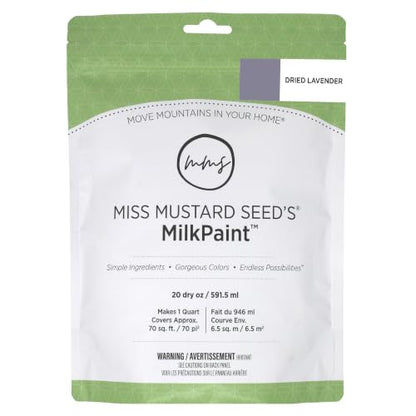 Miss Mustard Seed's Milk Paint for Furniture, Cabinets & Wood, Dried Lavender, Quart - color: Dried Lavender, size: 20 Ounce (Pack of 1)