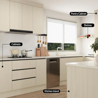 48"x78.7" Beige Wood Wallpaper Peel and Stick Contact Paper for Cabinets - color: Beige, size: 48" x 78.7"