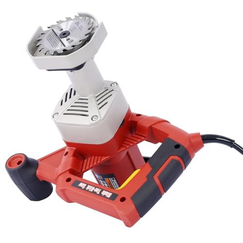 3-3/8'' Flush Cut Saw Electric Toe Kick and Baseboard Saw Adjustable Depth Under Cabinet Saw 120V Corded Special Circular Saws for Cutting Flooring and Trim Masonr ABS Black
