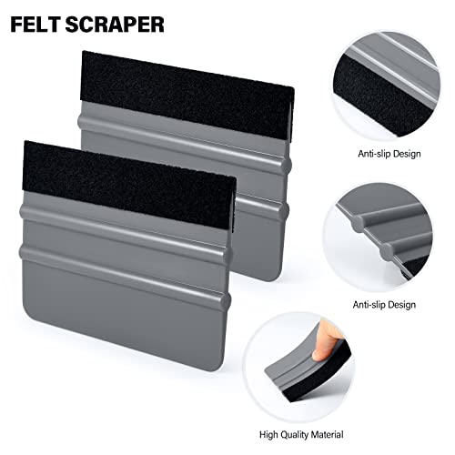 Gomake Vinyl Wrap Tool Kit Car Window Tint Installation Tools Wrapping Kit - color: Grey