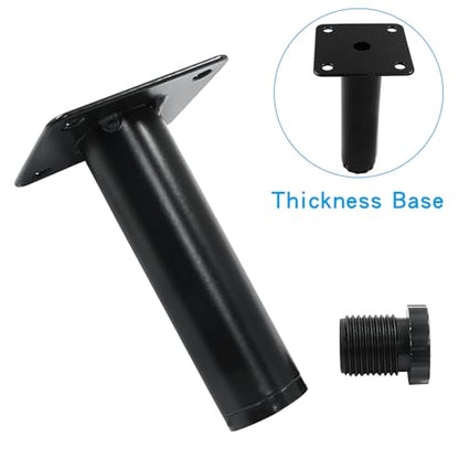 4" / 100mm Metal Furniture Legs, Black, 4 Pcs - size: 4 inches
