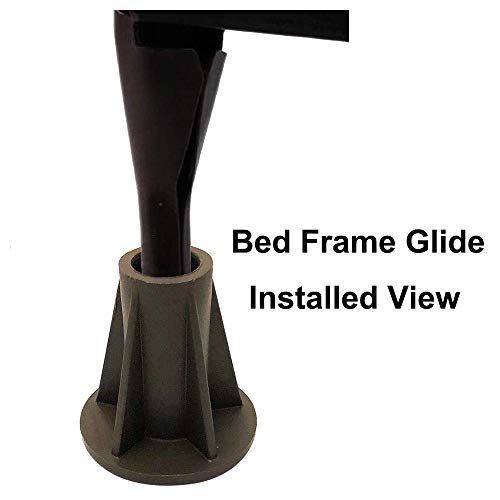 4PCS Steel Stem Replacement Bed Frame Feet with Plastic Inserts