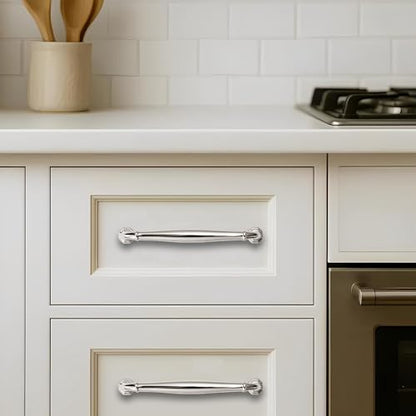 2 Pack 3 Inch Hole Center Polished Nickel Heavy Duty Solid Cabinet pulls Ideal for Dressers, Bathroom, cabinets, and Kitchens cabinets. - color: Polished Nickel, size: 3 Inch Hole Center, style: 2 Pack