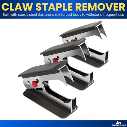 1InTheOffice Staple Remover, Claw Staple Remover, Staple Remover Tool, Black, "6 Pack"