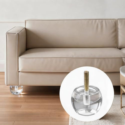 Clear Acrylic Furniture Legs, 1.9 Inch Height, 4Pcs - size: H 1.9 Inch