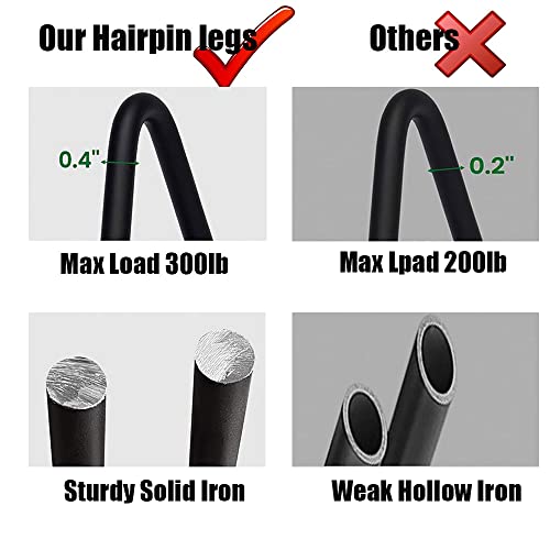 Heavy Duty Hairpin Legs 20'' Set of 4,DIY Metal Furniture Legs for Sofa/Cabinet/Nightstand etc | Diameter 3/8'' | with Screws and 4pcs Bonus Rubber Floor Protectors (20''), (M249)
