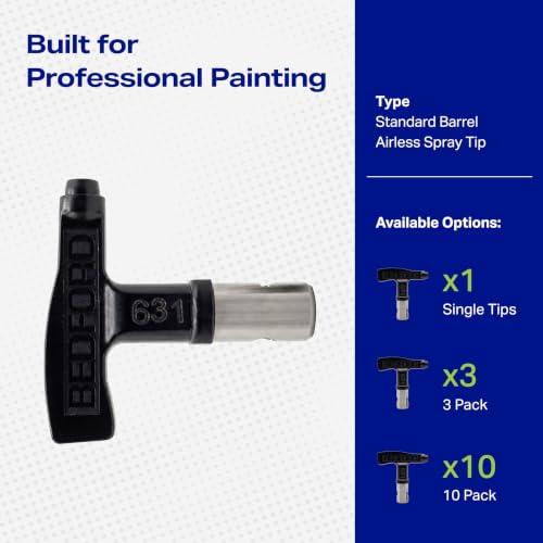 Bedford Precision 33-7411 Reversible Airless Spray Tip, .011" Orifice, 8"-10" Fan Pattern, Paint Sprayer Tip for Coating Applications, Compatible Replacement for Graco RAC 5 and Titan - size: .011", style: 8"-10" Fan