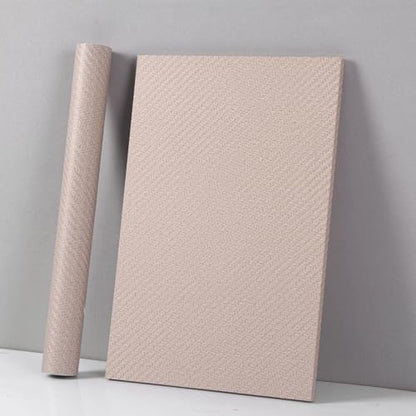 Haimin Fabric Wallpaper Textured Contact Paper (24in X 393in) Grasscloth Wallpaper Peel and Stick Faux Linen Wall Paper Waterproof Vinyl Self Adhesive (Light Brown-1) - color: Light Brown-1