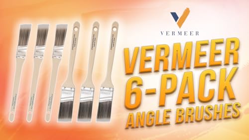 Vermeer Angled Paint Brushes, Assorted Paint Brush Set for Trim, 6 Pc