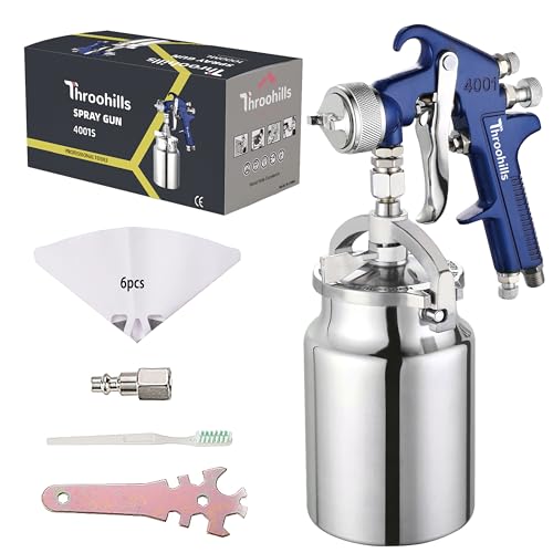 Siphon Feed Spray Gun for Piant with 1.8mm Nozzle, 1000cc Cup and 6pcs Paint Strainers for Cars & HousePainting Gun(Blue) - color: blue-4001-1.8mm