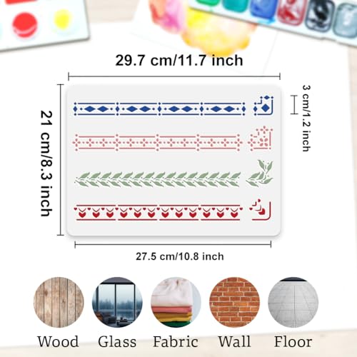 Border Stencil, Reusable Painting Template, DIY Home Decor - style: Border & Corners