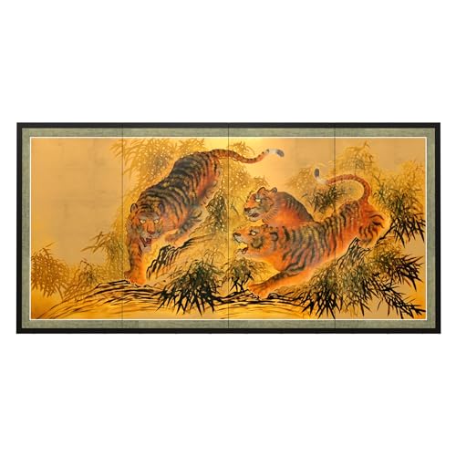 Red Lantern 36" x 72" Gold Leaf Tigers on the Move - color: Tigers on the Move