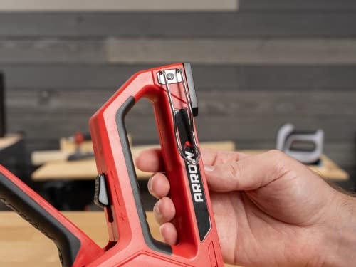 Arrow T501 5-in-1 Manual Staple and Nail Gun, Wire Stapler, and Brad Nailer for Wood, Upholstery, Construction, Insulation, Crafts, Fencing, and Cable, Black/Red - size: (Pack of 1)