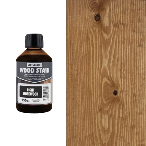 Littlefair's Wood Stain Water Based - 8.5oz/250ml - Indoor Furniture Stain Light & Dark Finishes - Special Non Toxic & Eco Friendly Formula - Wood Stain for Crafts - Color: Light Rosewood - color: Light Rosewood, size: 8.5oz/250ml