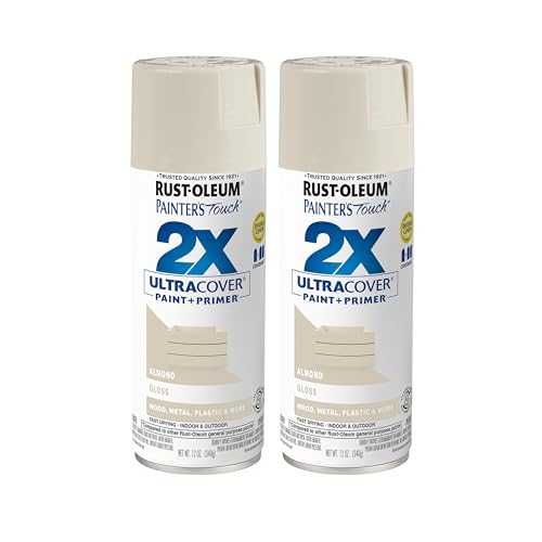 Rust-Oleum Painter's Touch 2X Ultra Cover Spray Paint, Gloss Almond - color: Gloss Almond, size: 12 Ounce (Pack of 2)