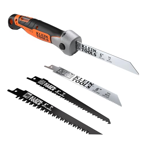 Klein Tools 31757 Folding Multi-Purpose Jab Saw, Multiple Blades Included, Dual-Locking Positions, Cuts Drywall, Metal, Wood, and Plastic - style: Multi-Purpose Jab Saw