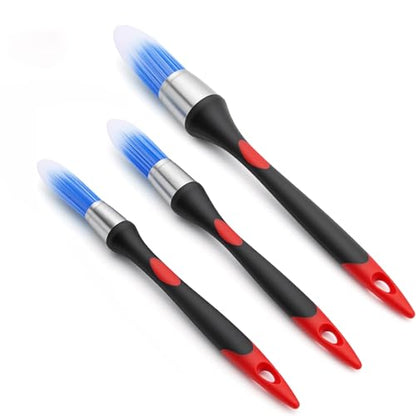 3 Pack Trim Paint Brush Set, Small Paint Brushes for Walls, Trim, Touch Up, and Edging – Round Paint Brush for Corners, Baseboards & Furniture, 10.8”, 9.5”, 9.5”, Paint Brushes for Detail Work