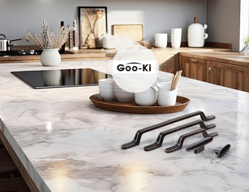 Goo-Ki 6 Pack Antique Oil Rubbed Bronze Drawer Knobs Kitchen Cabinet Hardware - 2.2" Full Length Single Hole/Screw Bar Cabinet Pull Handles - color: Antique Oil Rubbed Bronze, size: 2.2" Full Length