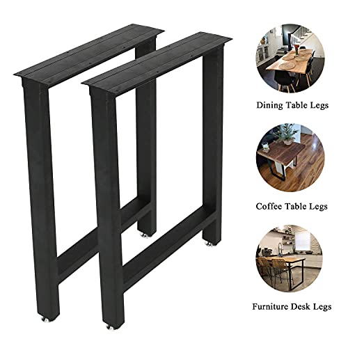 TIEOU Metal Black Table Legs Heavy Duty Desk Legs 28” Height 18” Wide Industrial Table Legs,Dining Table Legs,Modern Table Legs,Console Table Legs - color: H-shape, size: H28"xW18"