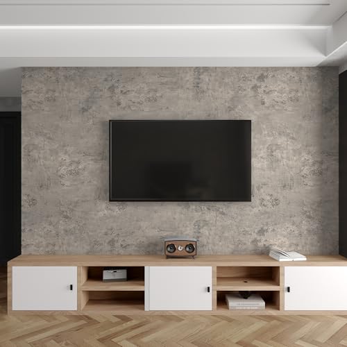 3yecao Grey Peel and Stick Concrete Wallpaper Gray Concrete Contact Paper - size: 31" x 1181"