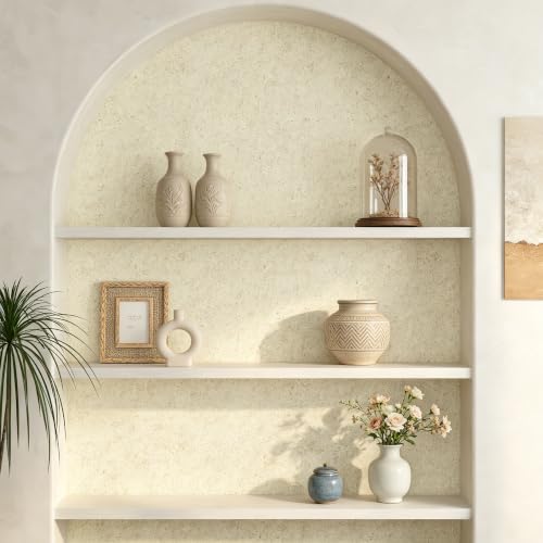 Decotalk Beige Textured Wallpaper Peel and Stick Beige Contact Paper Textured Wallpaper for Bedroom Walls Removable Self Adhesive Contact Paper for Cabinets Vinyl Wrap 17.7x120 Inch - size: 17.7" x 120"