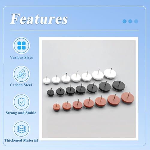 30pcs 22mm Felt Furniture Pads, Nail-on Heavy Duty Table Felt Pad - color: Brown, size: Φ 22 mm