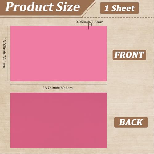 23x13 Inch PU Leather Fabric Sheets 1.5mm Thick Synthetic Square Leather Pieces Tooling for Arts Crafts Tooling Belt Sewing Wallet Earring Engraving DIY Hobby Upholstery Pink - color: Hot Pink