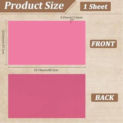 23x13 Inch PU Leather Fabric Sheets 1.5mm Thick Synthetic Square Leather Pieces Tooling for Arts Crafts Tooling Belt Sewing Wallet Earring Engraving DIY Hobby Upholstery Pink - color: Hot Pink