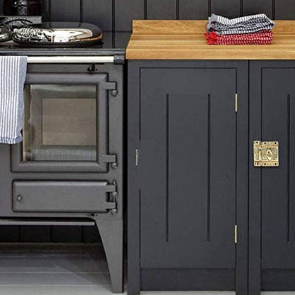 A29 Cabinet Latch, Solid Brass, Polished Lacquered, Windsor Knob - color: Polished Lacquered-D