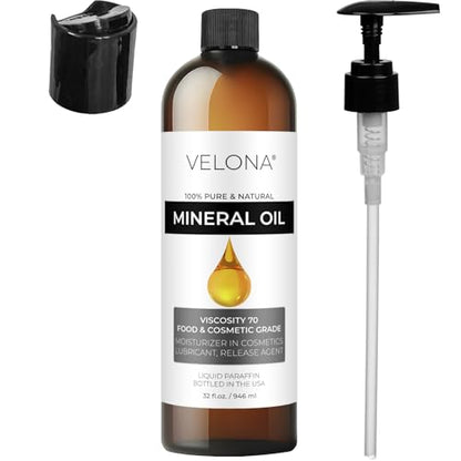 velona Mineral Oil 70 Viscosity NF - 32 fl oz, USP Grade, with Pump - size: 32 Ounce
