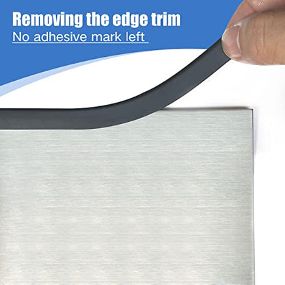 Rubber Edge Trim, Self-Adhesive U Channel Edge Trim, U Shaped Edge Protector for Glass, Mirror, Plywood, EPDM Material, Slot Width 1/4"(6mm), Length 10 Ft, Black - size: Fit 1/4"- L10'