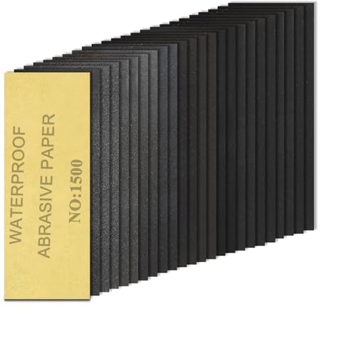 20PCS Sand Paper 1500 Grit Sandpaper Sheets, 9 x 3.6 Inch Wet Dry Sandpaper Sheets, Sand Paper for Metal, Wood Furniture, Automotive and Crafts - color: R-1500 Grit 20pcs