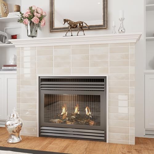 VEELIKE Beige Peel and Stick Backsplash Rectangular Subway Back Splash Stick on Tiles for Kitchen 6 Sheet 12''x12'' Self Adhesive Renter Friendly Backsplash Wall Tile Stickers for Bathroom Powder Room - size: Box of 6 Tiles