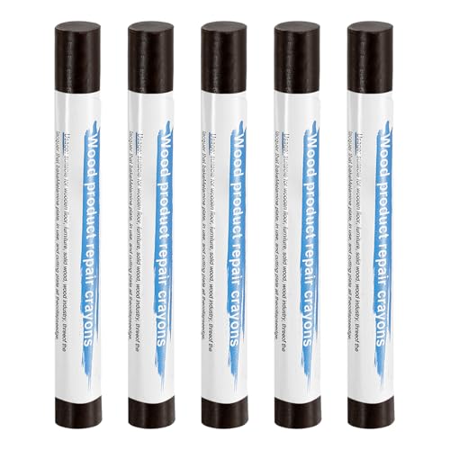 HARFINGTON 5pcs Wood Filler Sticks Wooden Wax Touch Up Furniture Repair Crayons for Scratch Hole Wood, Walnut Grain - color: Walnut Grain