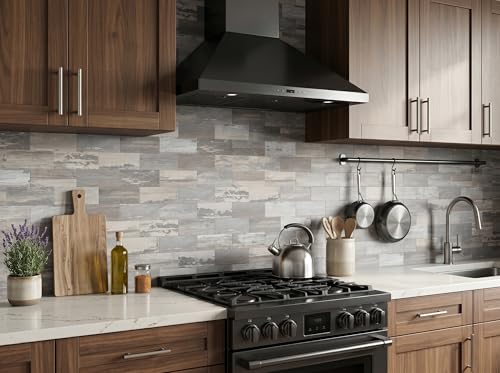 2026 New Upgrade Peel and Stick Backsplash Tile, Peel and Stick 11.34" X 11.57" Wall Tile for Kitchen, Bathroom, Fireplace, Laundry (Light Rustic, 10 Packs) - color: Light Rustic