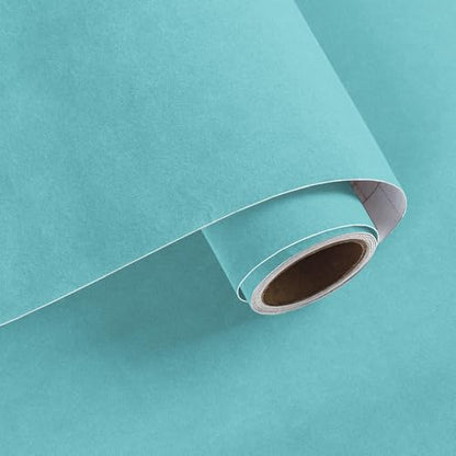 VaryPaper 15.7" x 78.7" Aqua Blue Velvet Fabric Self Adhesive Felt Drawer Liner Soft Fabric Flocking Lining for Jewelry Box Dresser Shelves Velvet Wallpaper Peel and Stick Large Felt Sheets for Crafts - color: Aqua Blue