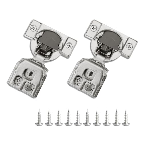 1-1/4 Inch Overlay Soft Close Cabinet Hinges, 2 Pack Slow Soft Close Hinges for Kitchen Cabinets Satin Nickel Hidden Self Closing Kitchen Cabinet Hinges for Cupboard - size: 1-1/4 inch Overlay